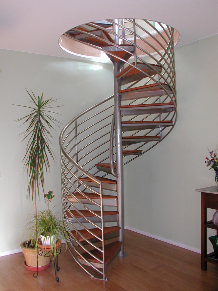 Inspiration pour un escalier hélicoïdal design.