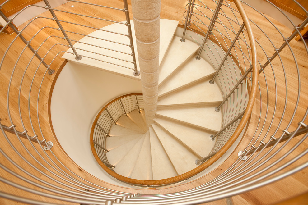 Spiral Staircase to Wine Cellar Contemporary Staircase Other by