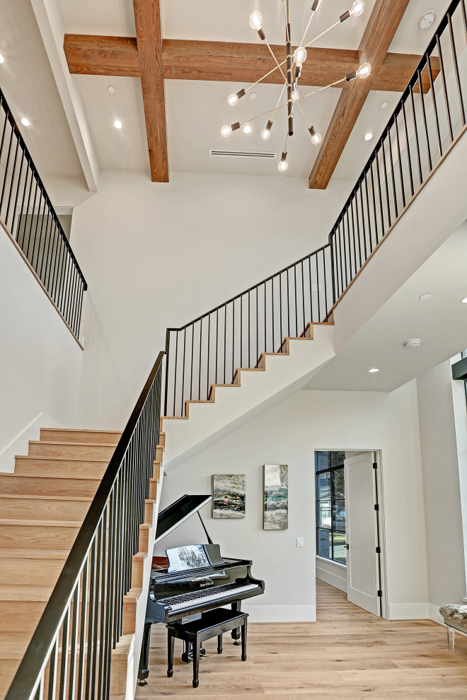 Staircase - large transitional staircase idea in Houston