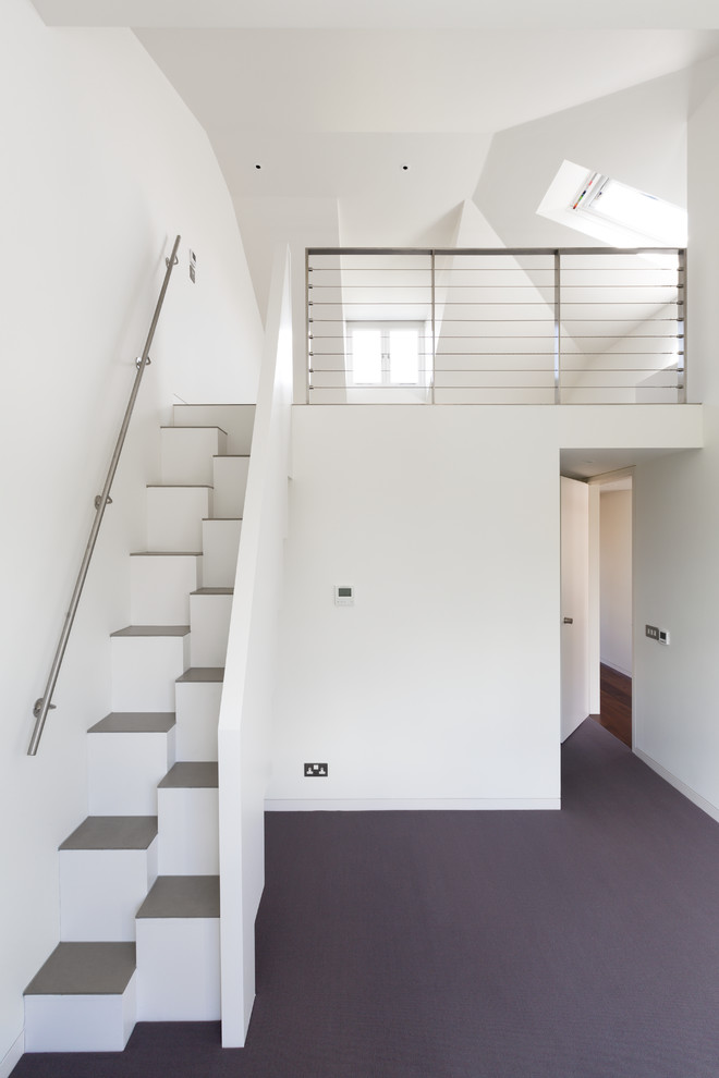 Small contemporary straight staircase in London.