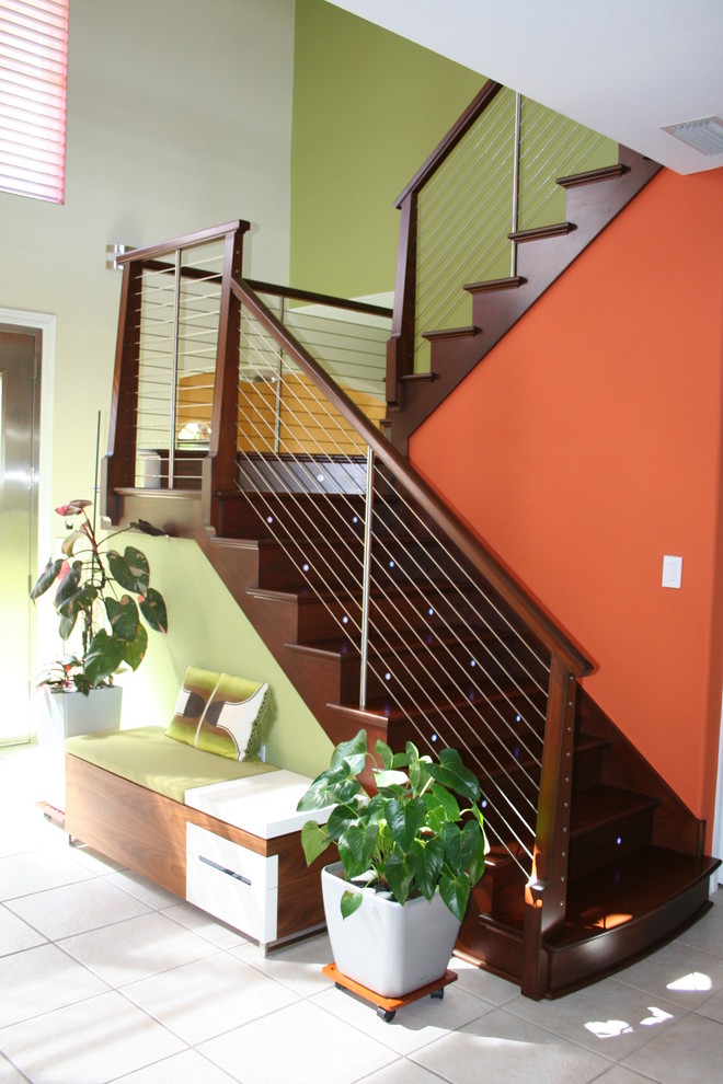 Inspiration for a contemporary staircase remodel in Orlando