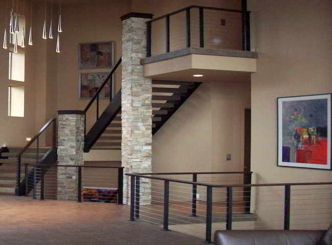 Inspiration for a modern staircase remodel in Las Vegas
