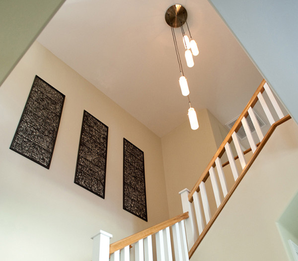 stairway hanging lights