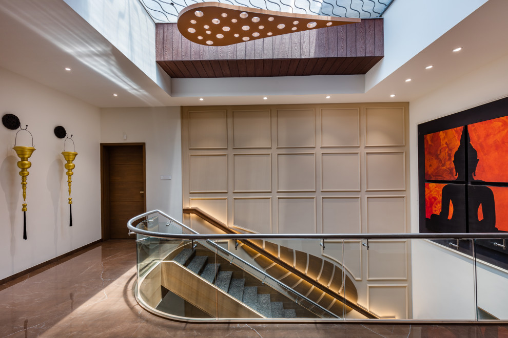 Inspiration for a contemporary staircase remodel in Ahmedabad