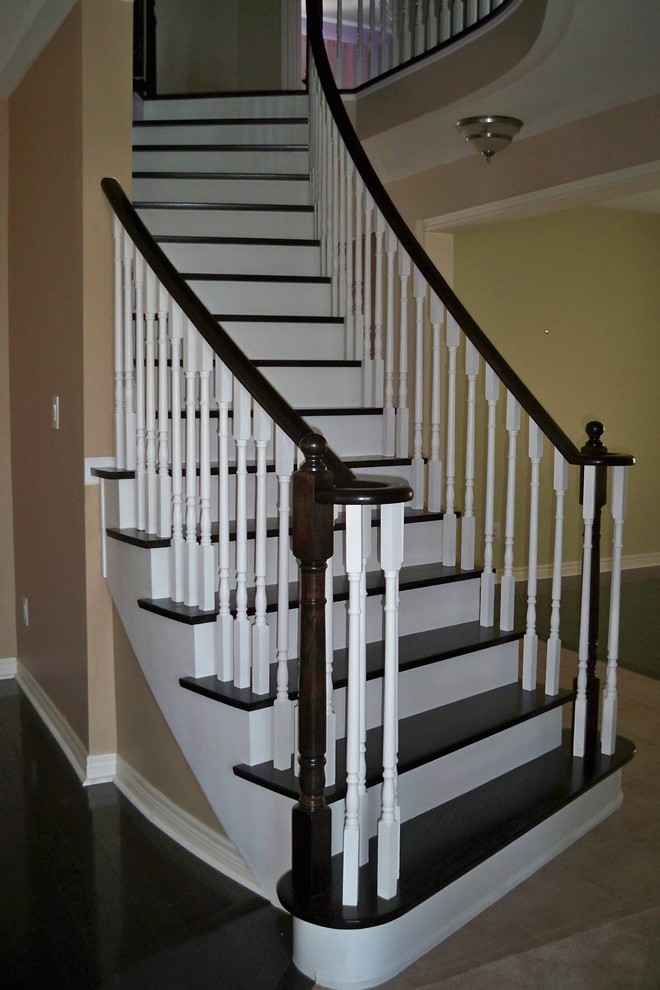 Staircase and Window Treatment Update in Executive Home Traditional