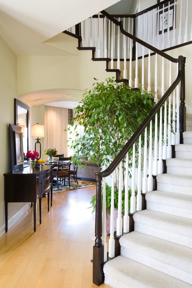 This is an example of a traditional staircase in San Diego.