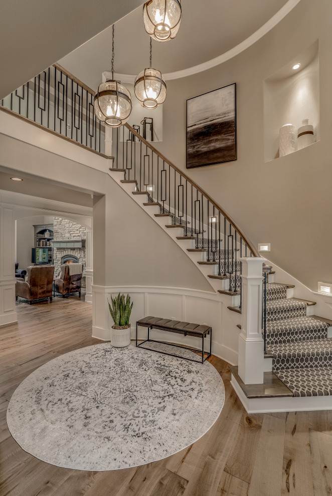 Inspiration for a transitional staircase remodel in Seattle