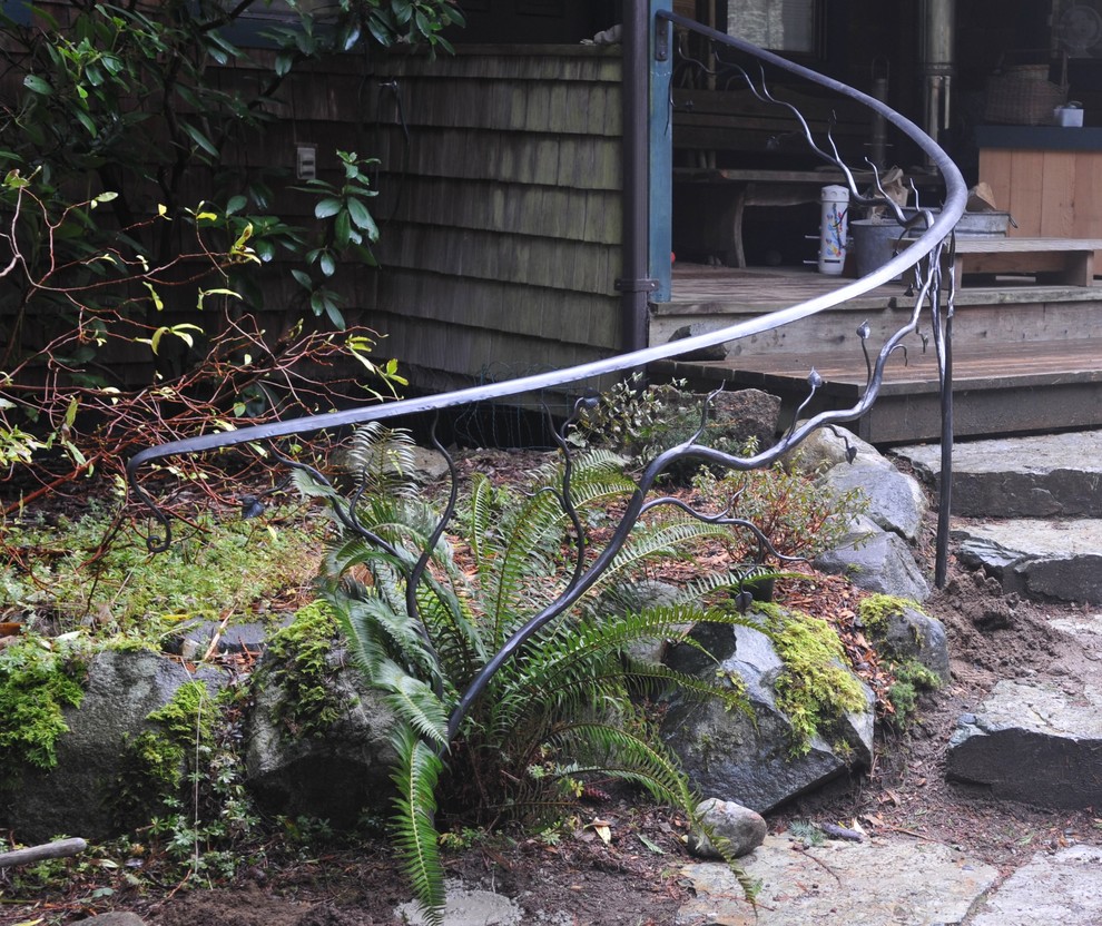 This is an example of a rustic staircase in Seattle.