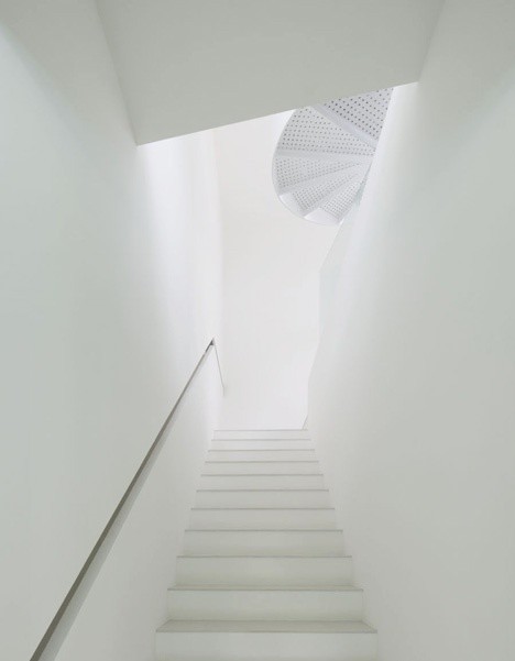 This is an example of a modern straight staircase in Other.