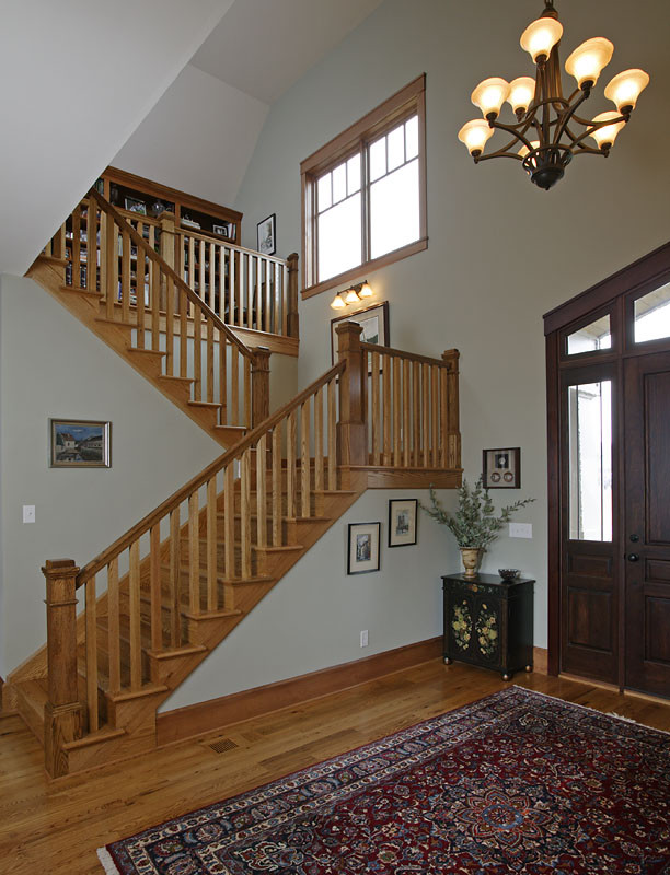 Inspiration for a craftsman staircase remodel in Charlotte