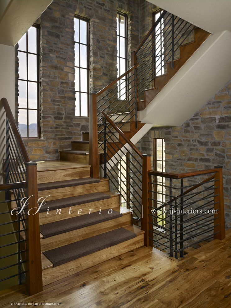 Staircase - contemporary staircase idea in Denver