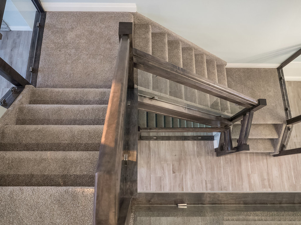 Example of a minimalist staircase design in Edmonton