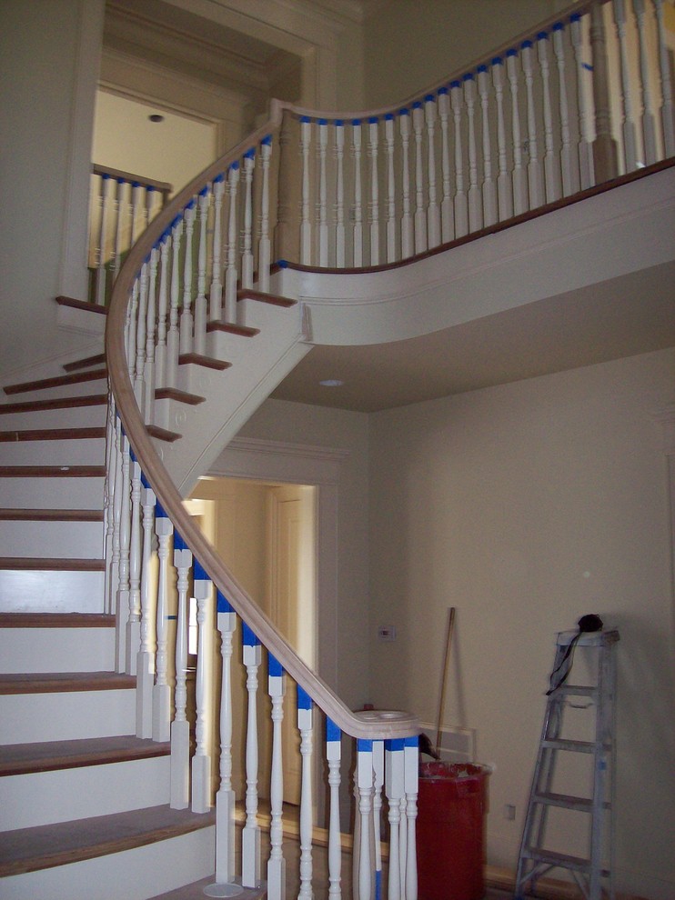 Traditional staircase in Raleigh.