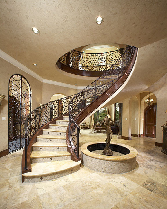 Staircase - mediterranean staircase idea in Houston