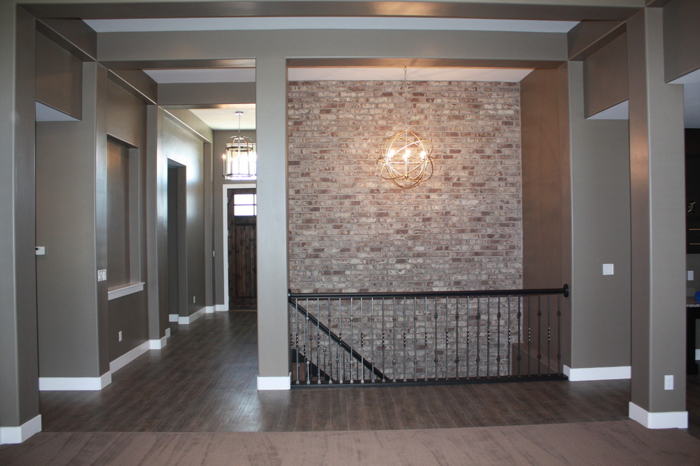 Stairwell Accent Brick Wall - Traditional - Staircase - Salt Lake City - By  Symphony Homes | Houzz