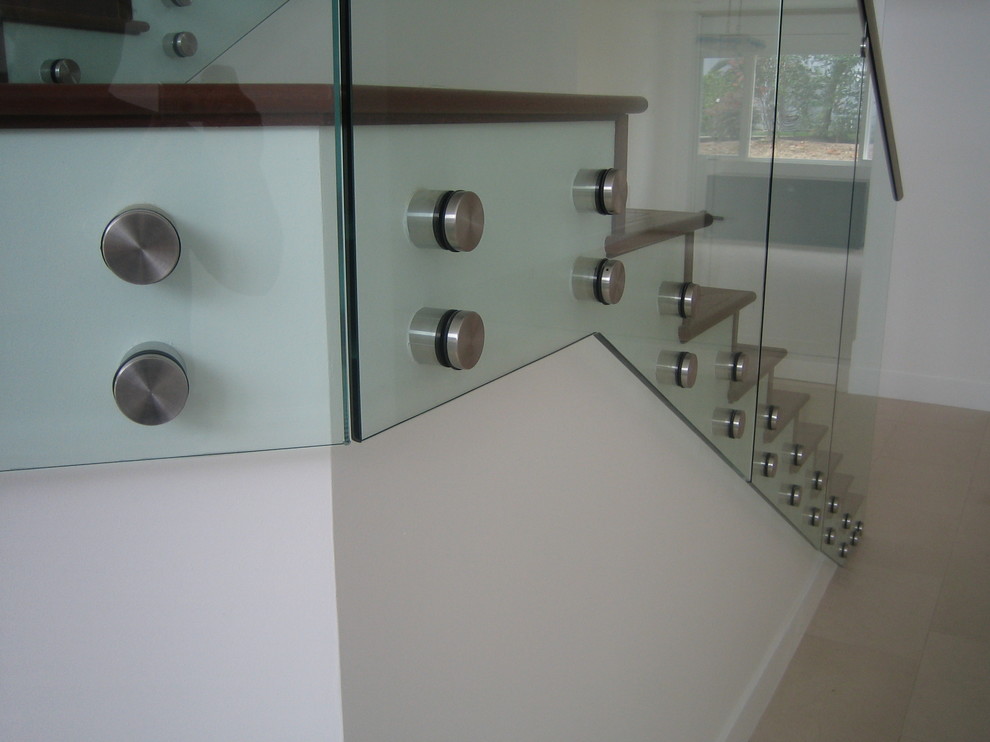 StandOff Glass Railings 1 Modern Staircase Los Angeles by Jim Lowe Glass, LLC Houzz
