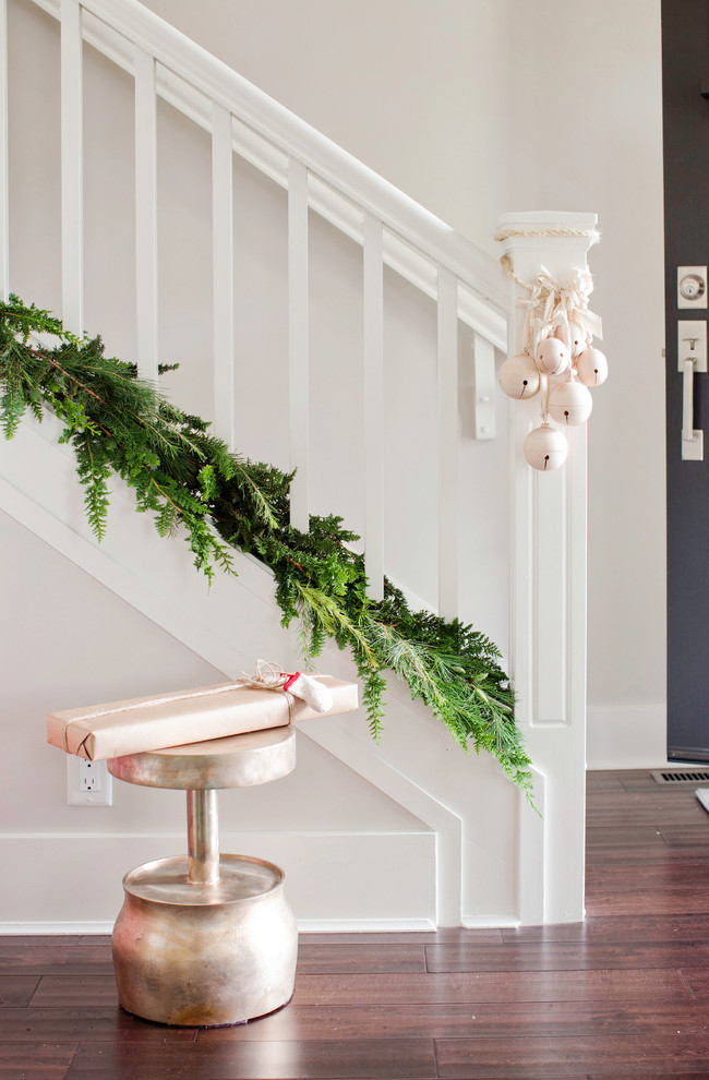 Example of a trendy straight staircase design in Vancouver