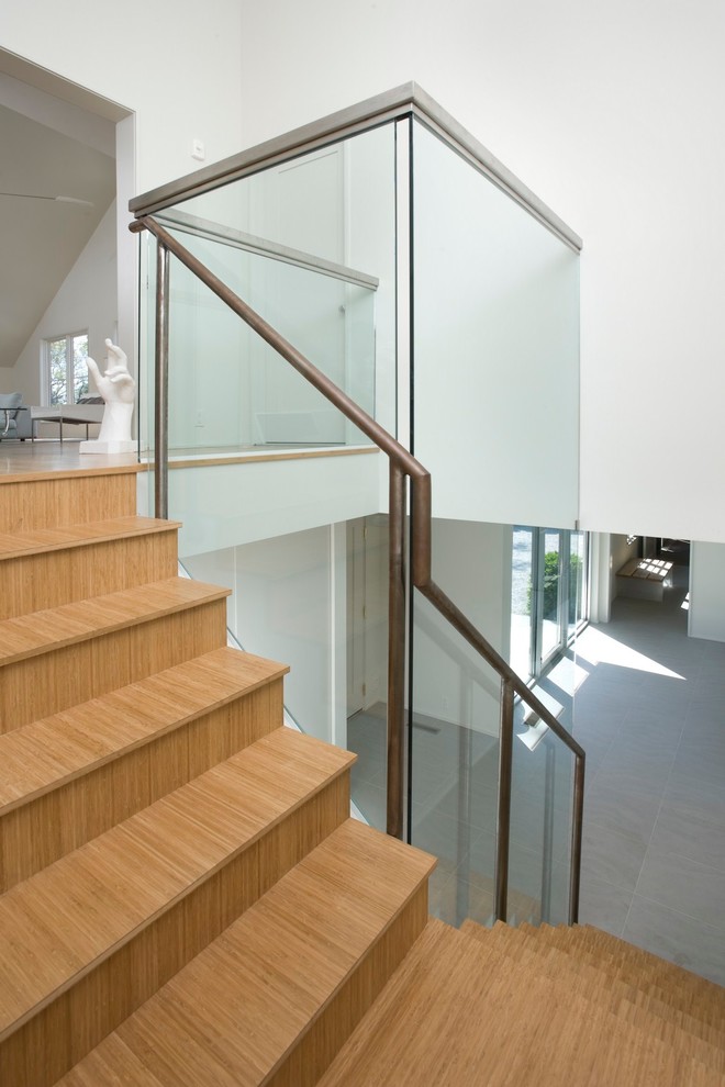 Example of a trendy staircase design in New York