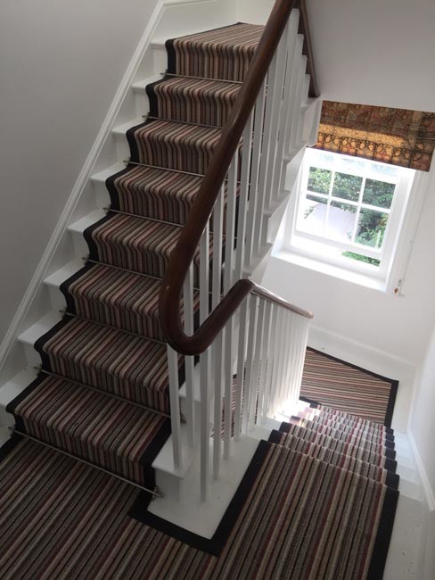 Striped Carpet to Stairs with Black Border in West London ...