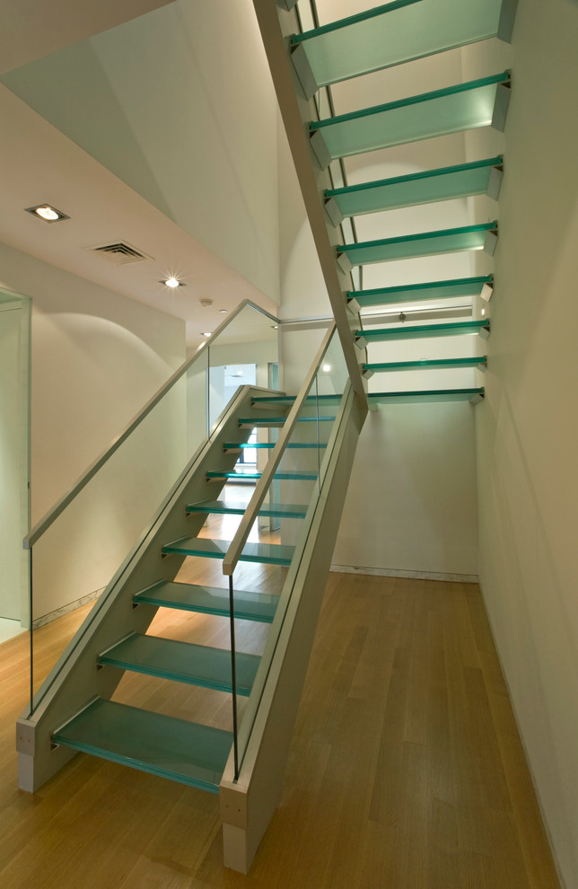 Inspiration for a contemporary staircase in Cleveland.