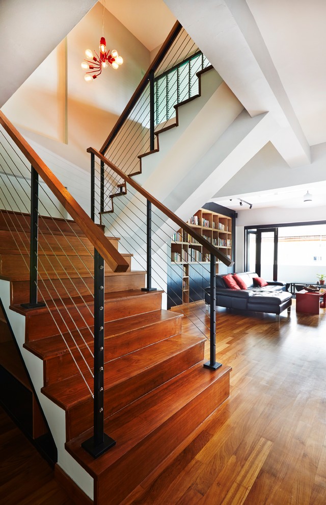 Inspiration for an eclectic staircase remodel in Singapore
