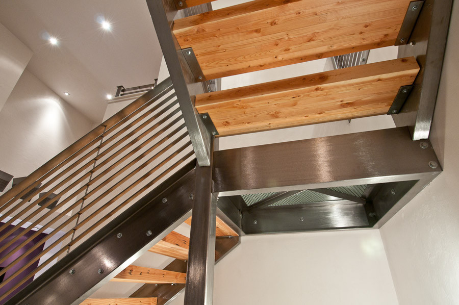 Inspiration for a modern staircase remodel in Portland