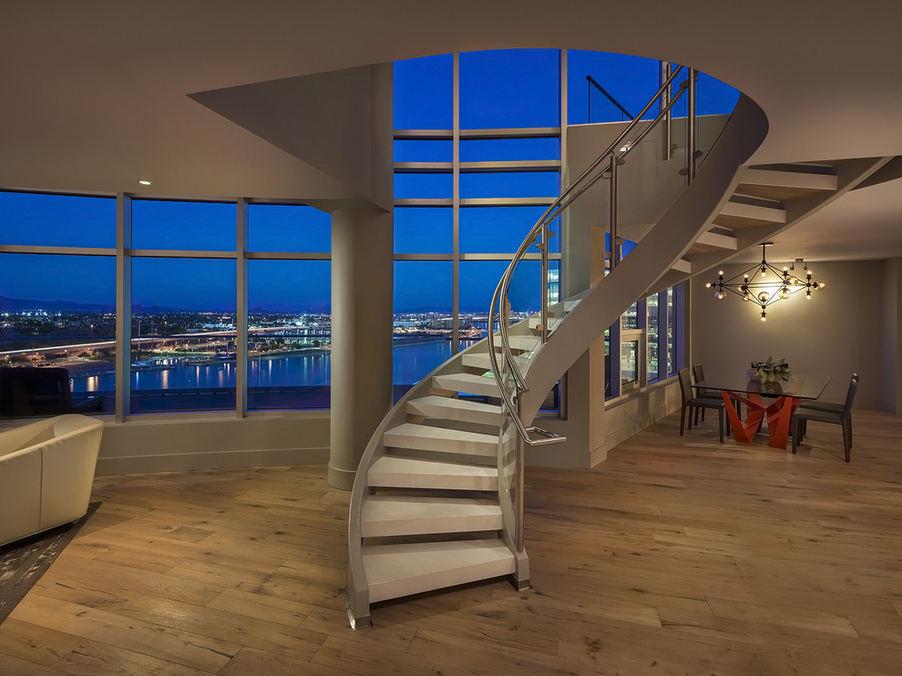 Design ideas for a contemporary curved staircase in Phoenix.