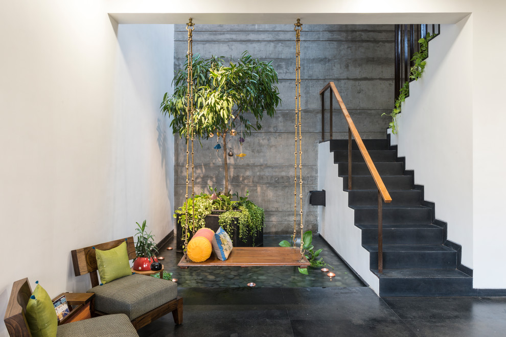 Inspiration for a zen staircase remodel in Other