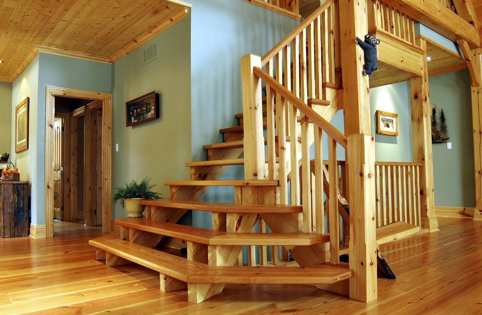 Design ideas for a rustic staircase in Vancouver.
