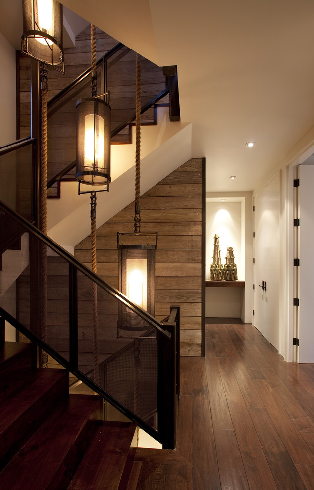 Inspiration for a contemporary wooden staircase remodel in San Francisco