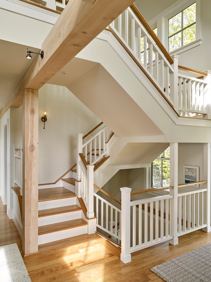 This is an example of a scandi staircase in Portland Maine.
