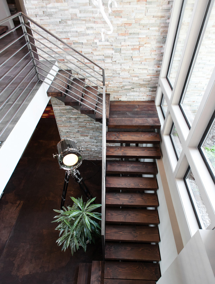 Example of a trendy staircase design in Portland