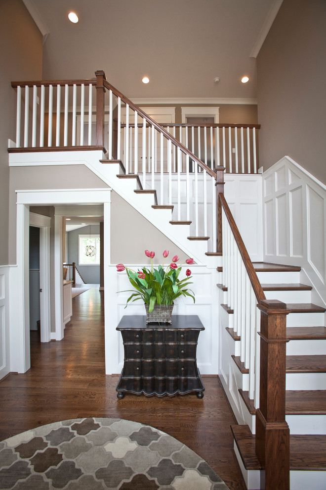 Inspiration for a large transitional staircase remodel in Cincinnati