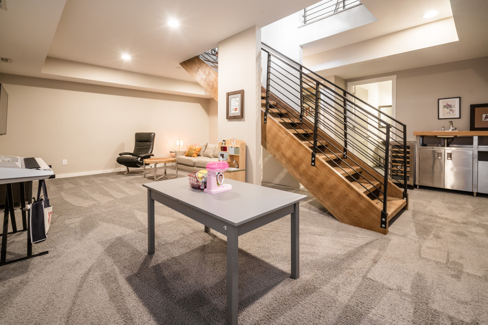 The Samantha contemporary urban infill home Staircase Louisville