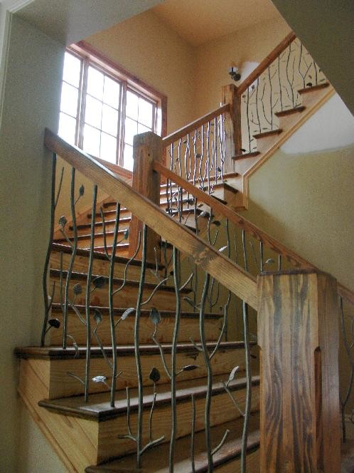 Design ideas for a rustic staircase in Charlotte.