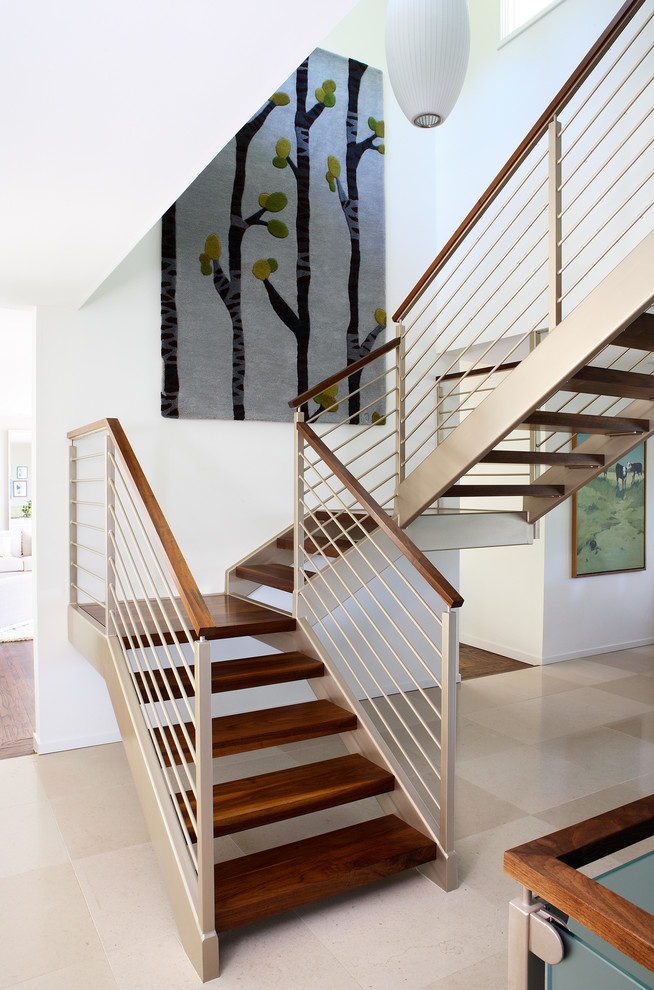 Inspiration pour un escalier vintage.
