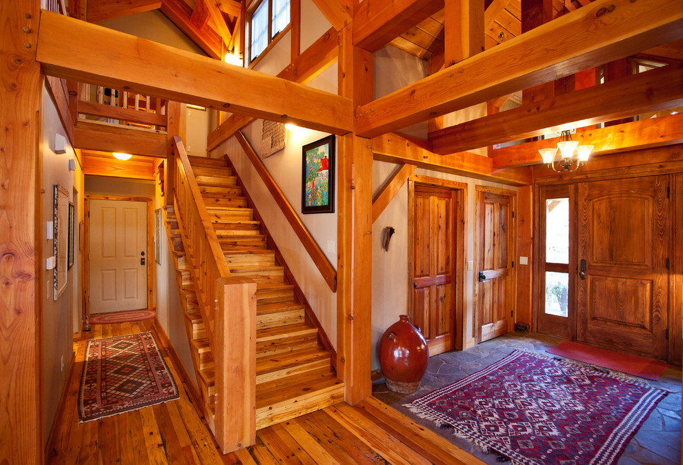 This is an example of a classic staircase in Denver.