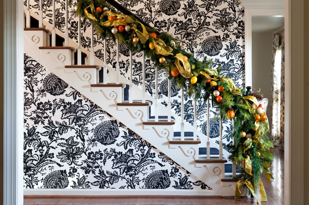 Inspiration for an eclectic wooden staircase remodel in Little Rock