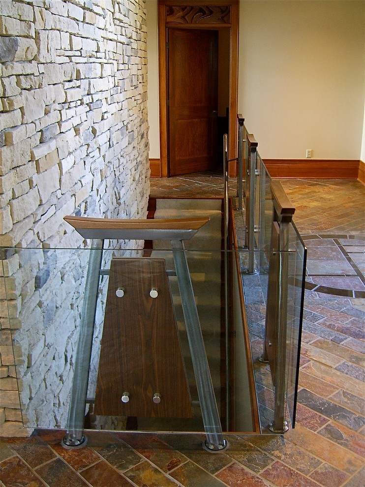 Example of a zen staircase design in Columbus