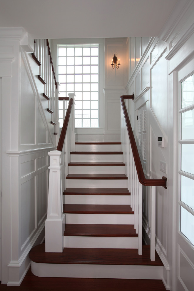 Inspiration for a coastal staircase remodel in Philadelphia