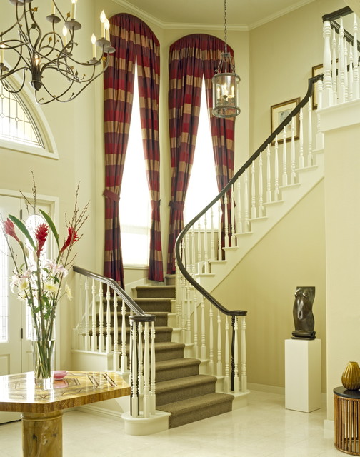 Curtains for stair window - an Ideabook by Bonnie Wade Brantley