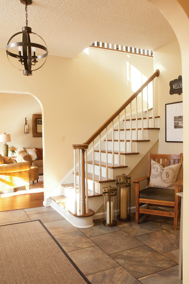 Example of a classic wooden staircase design in Other