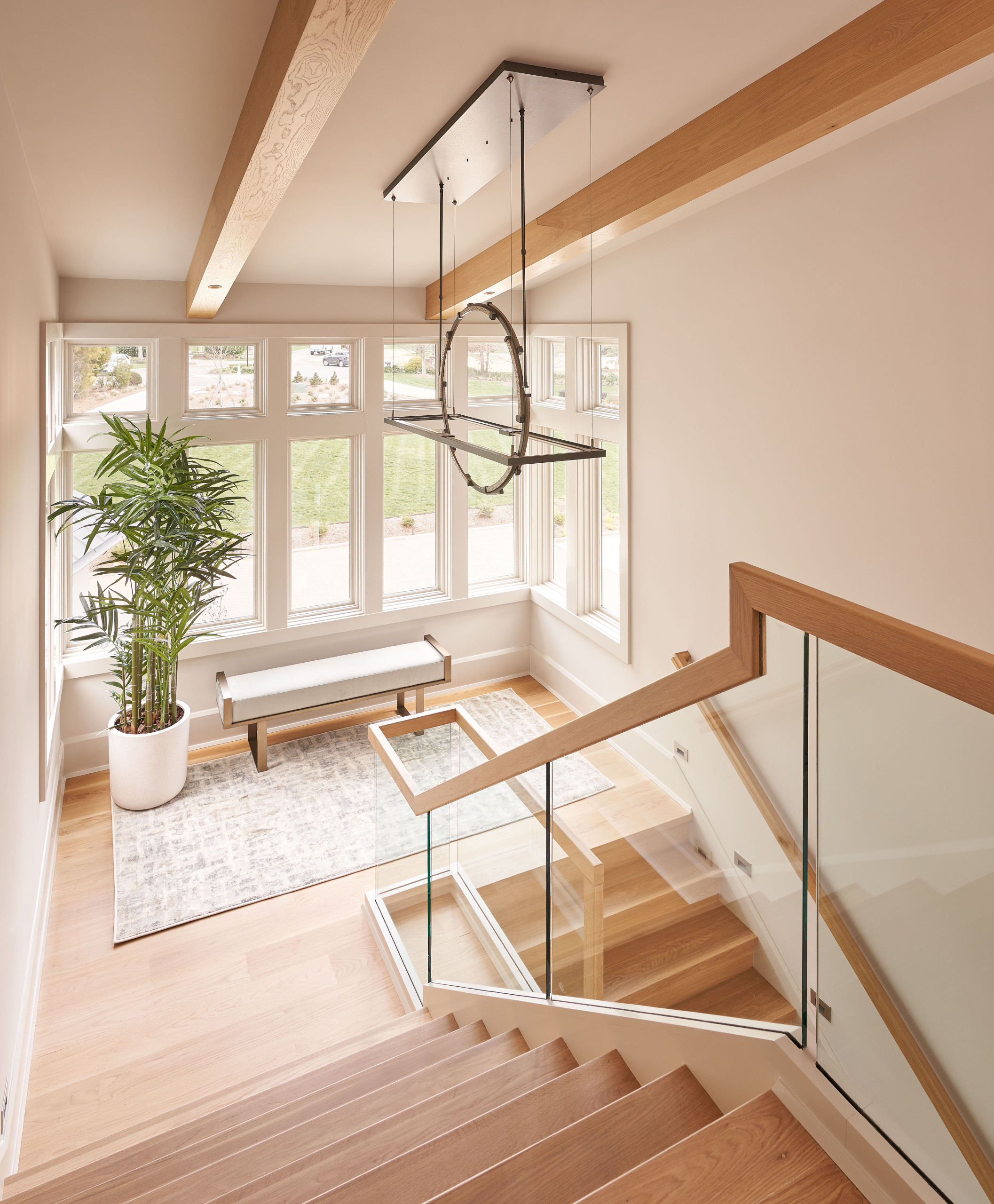 おしゃれな折り返し階段 ガラスフェンス の画像 21年10月 Houzz ハウズ