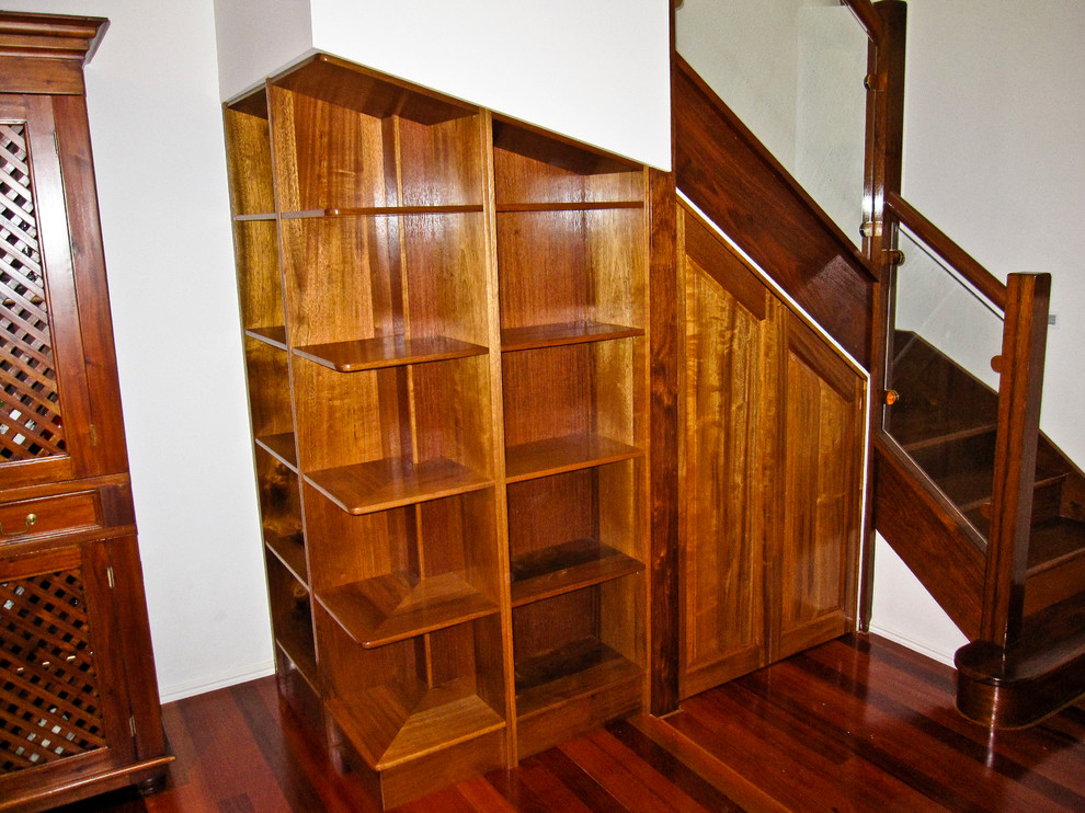 under stair bookcase and Traditional Staircase Brisbane by Blue Cedars Furniture