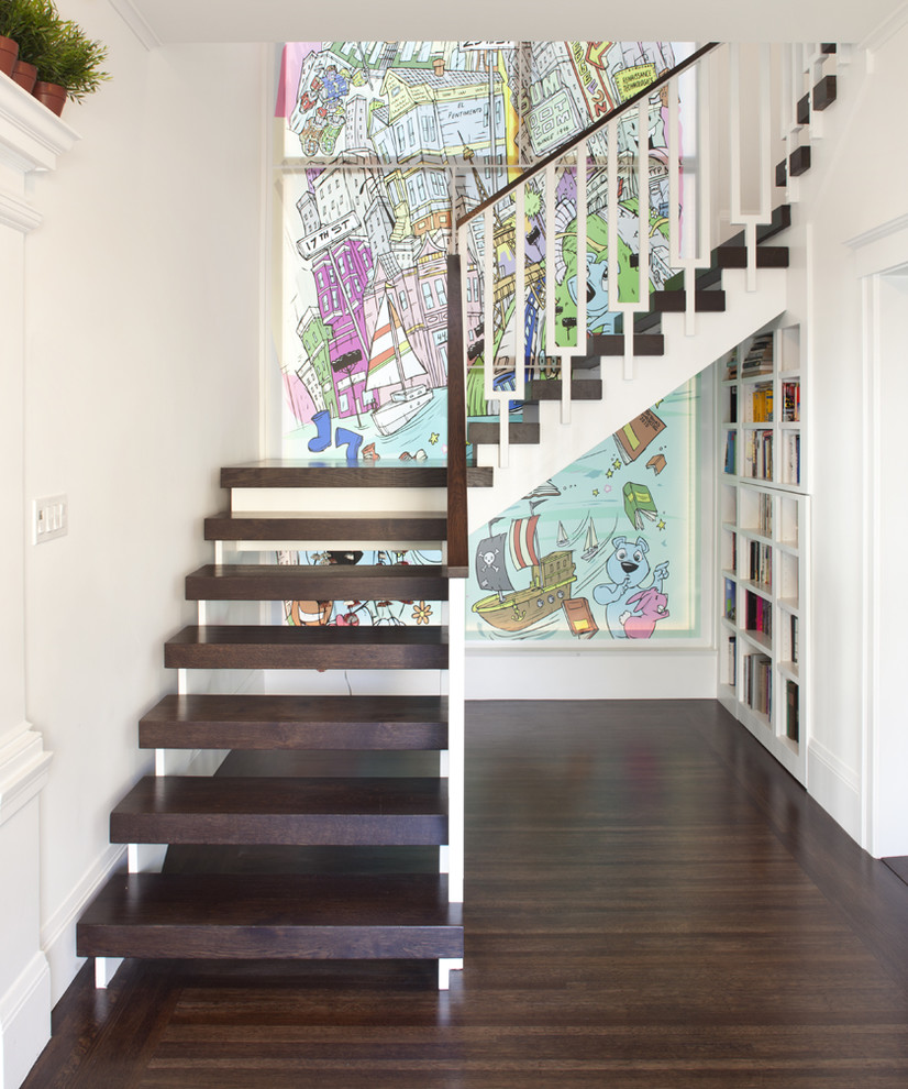 Example of an eclectic staircase design in San Francisco