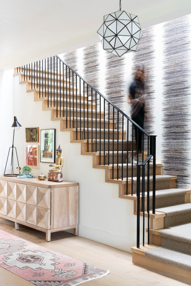 Example of a country staircase design in Los Angeles