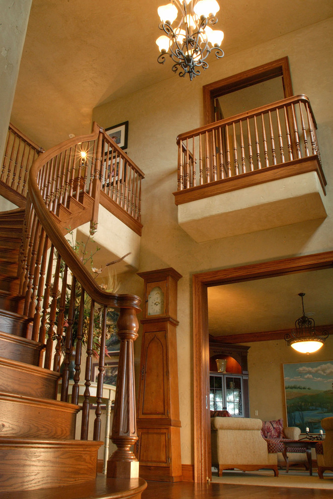 Photo of a farmhouse staircase in Milwaukee.