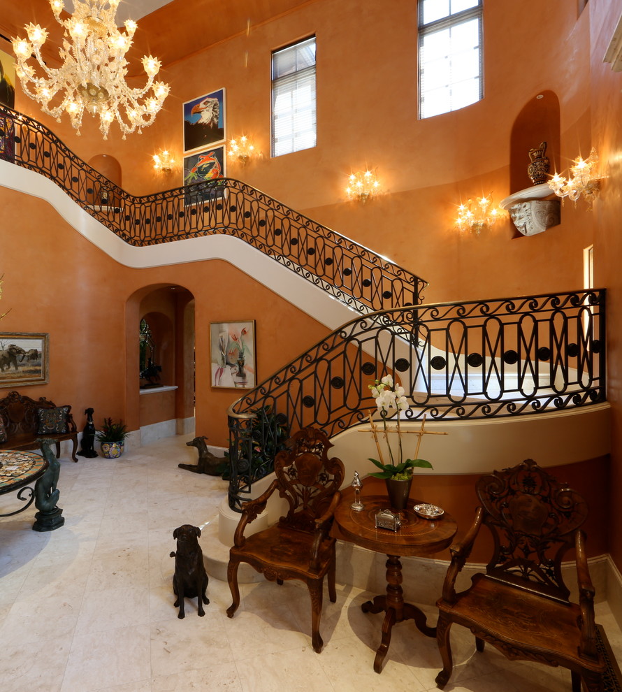 Example of a tuscan staircase design in Dallas