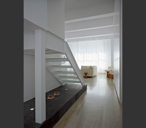 Example of a trendy staircase design in New York