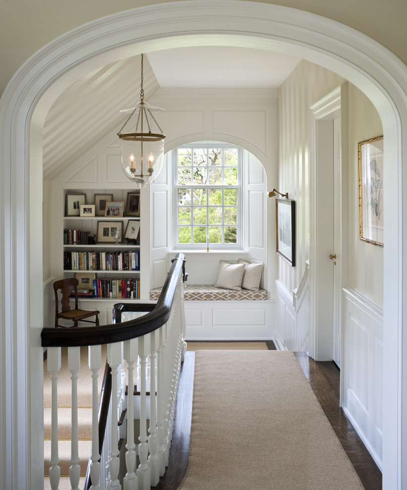 Large elegant u-shaped staircase photo in Philadelphia